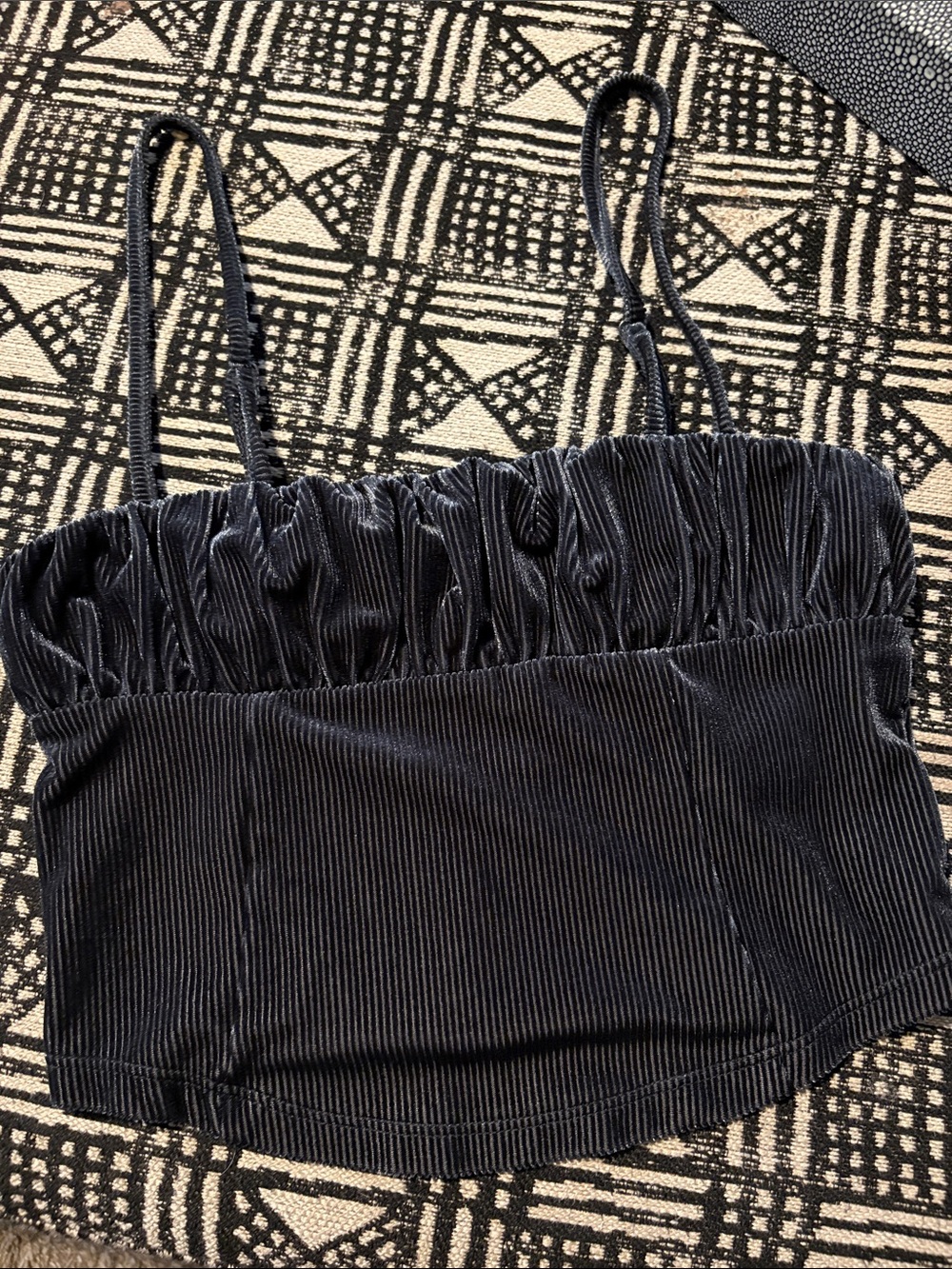 Urban Outfitters Black Velvet Ribbed Cami size medium M